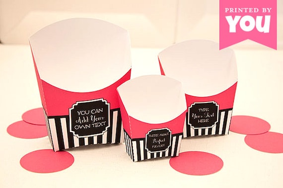 French Food Snack Boxes : DIY Printable Parisian Fry Box (Set of 3) PDF - Instant Download Il_570xn