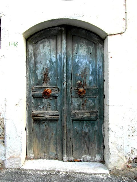 Greek blue door. "I love greece" fine art print photography - CoinBleu