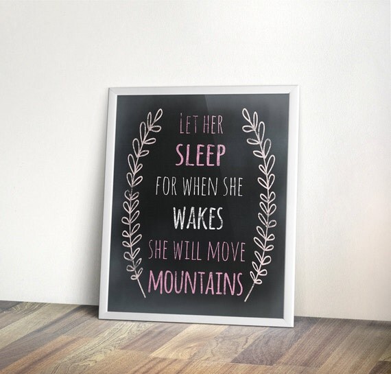 Nursery quote INSTANT download Let her sleep by PrintableHome