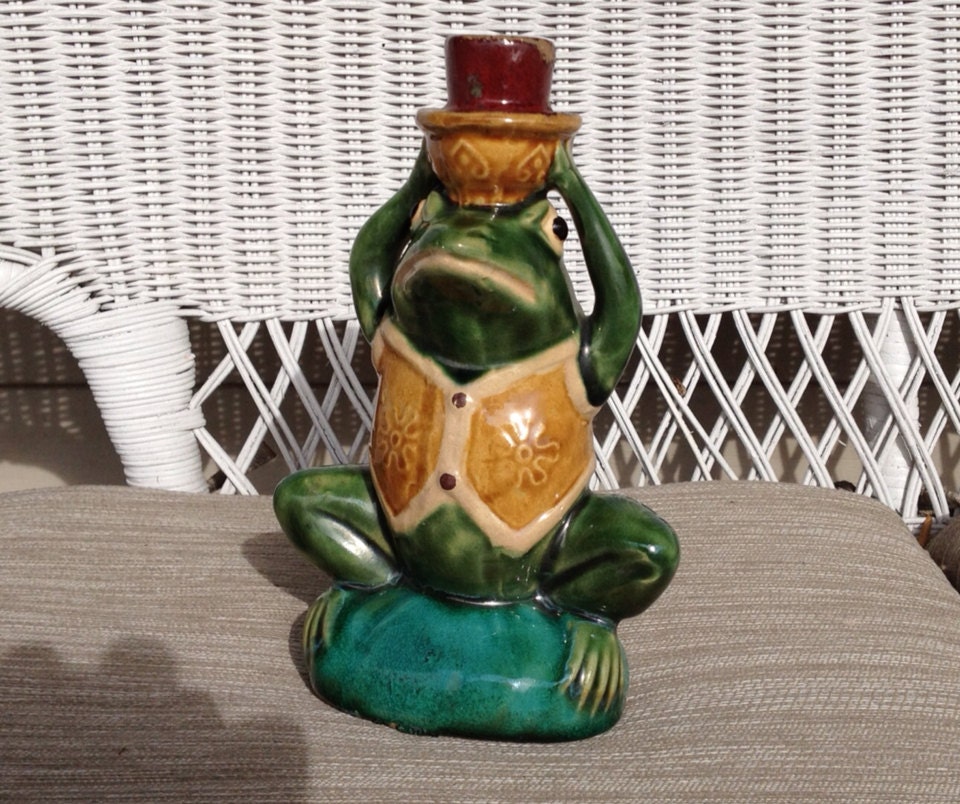 Vintage Frog Candle Holder by SallysBackyardHome on Etsy
