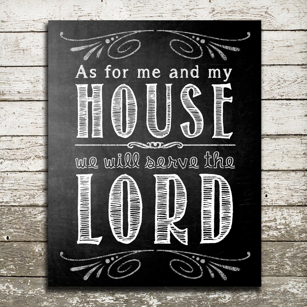 Bible Verse Wall Art As for me and my house we by thePurplePear