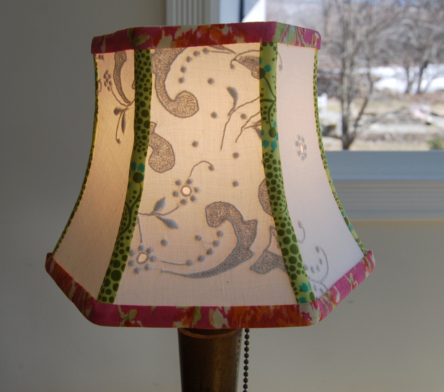 Lampshade Embroidery Handmade Bell Lamp Shade by lampshadelady
