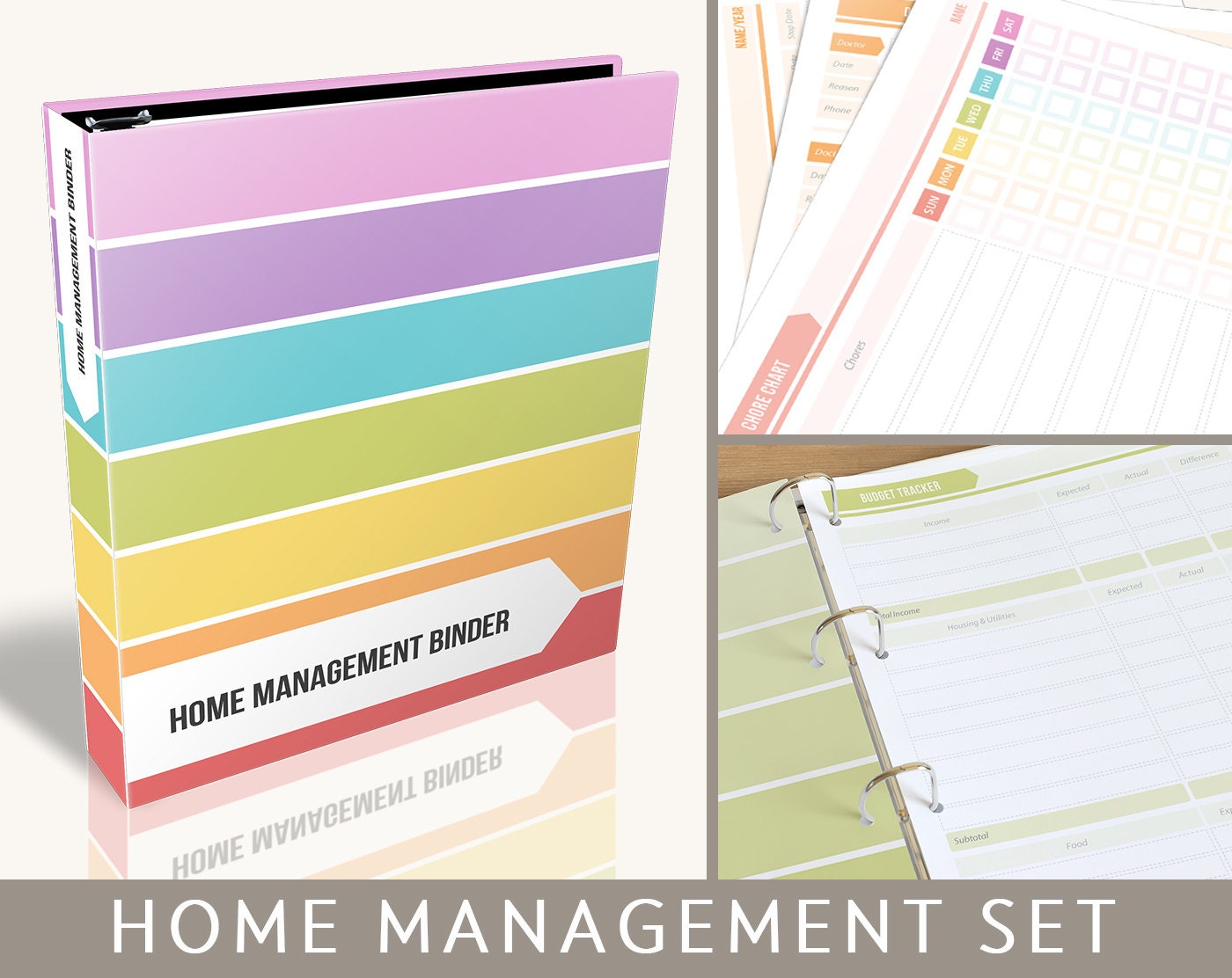 Home Management Binder 50 Editable Printable PDF Files by Bizuza Home Management Binder 50 Editable Printable PDF Files by Bizuza