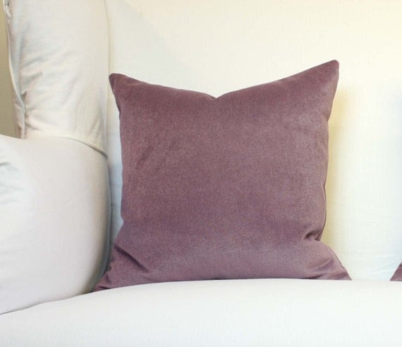 Lilac Velvet Pillow Decorative Pillow Cover 20 by studiotullia