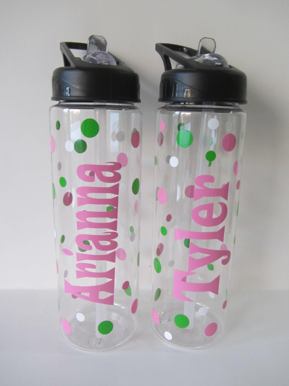 personalized polka dot water bottle new many by dotteddesigns personalized polka dot water bottle new many by dotteddesigns