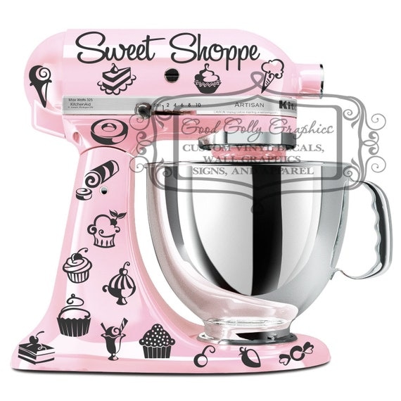 Kitchen mixer vinyl decal set 35 piece Sweet by GoodGollyGraphics