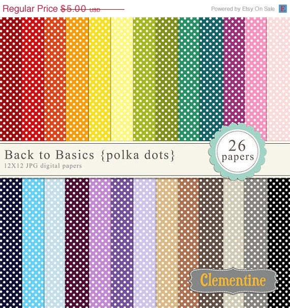 40% OFF SALE Small polka dot digital paper 12x12, digital scrapbooking paper, royalty free commercial use - polka2- Instant Download Il_570xn