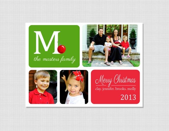 Christmas Collection: Monogram Multi Photo Card Il_570xn