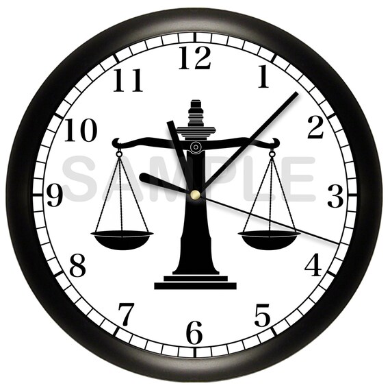 Scales of Justice Court Wall Clock by cabgodfrey on Etsy