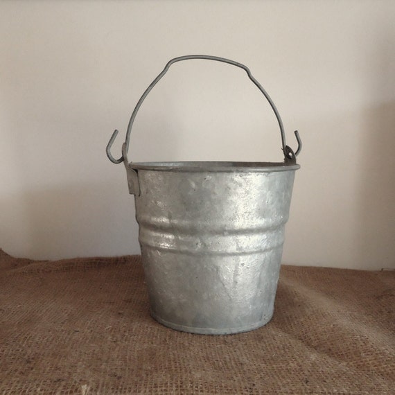 Vintage Galvanized Bucket Farmhouse milk pail by RaggedyRee