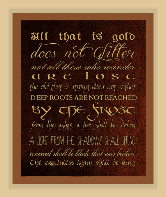 Riddle of Strider POEM Lord of the Rings by modernhomeprints