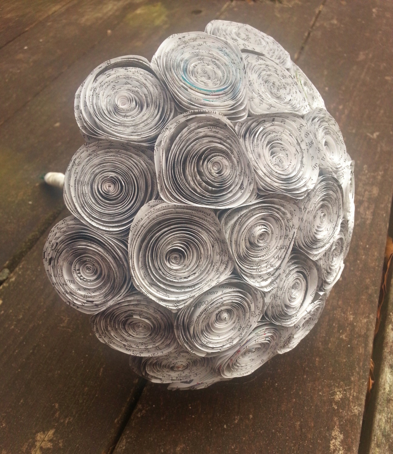 Paper Flower Bouquet Large Newspaper Flower by ThePaperFlowerbed