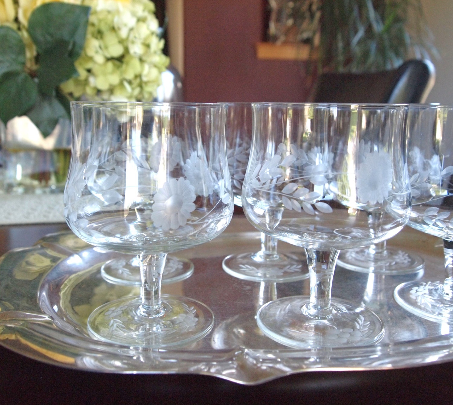 Vintage Crystal Brandy/Cognac Snifters Bar by HouseofLucien