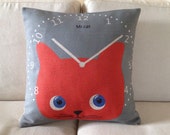 Handmade Decorative Pillow Cover red cat watch lover animal Printed Throw Cushion Case 18" - linxge Handmade Decorative Pillow Cover red cat watch lover animal Printed Throw Cushion Case 18" - linxge