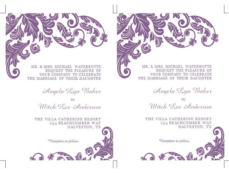 Free Downloadable Wedding Invitation Templates Microsoft Word Best