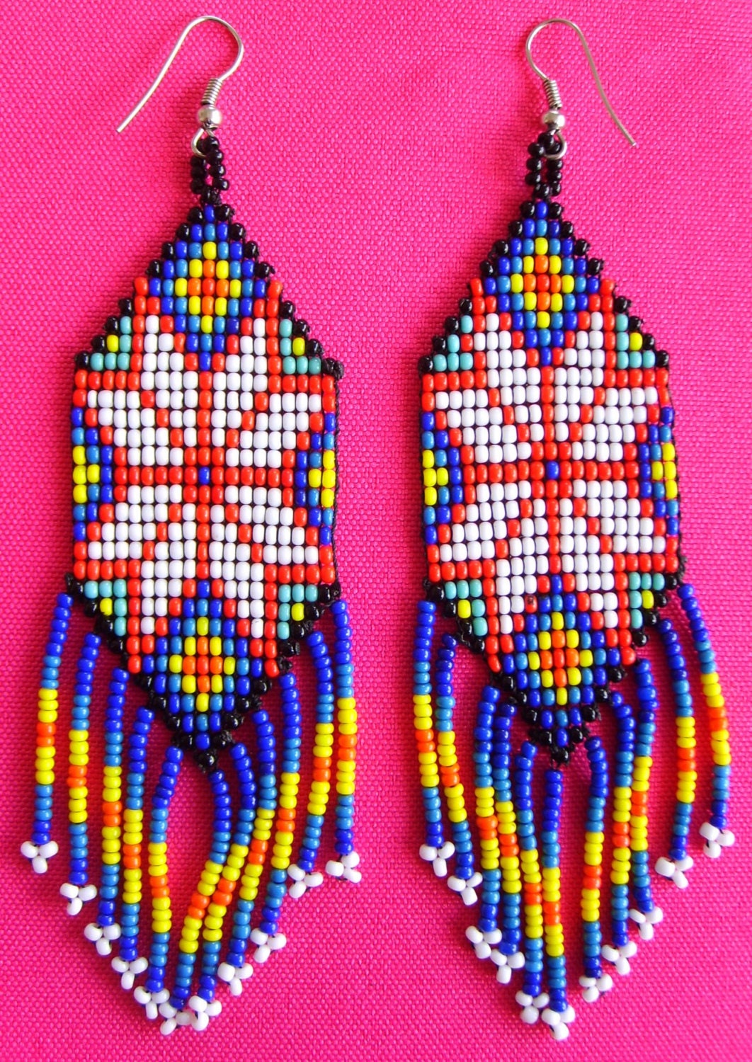 Mexican Huichol Beaded Earrings