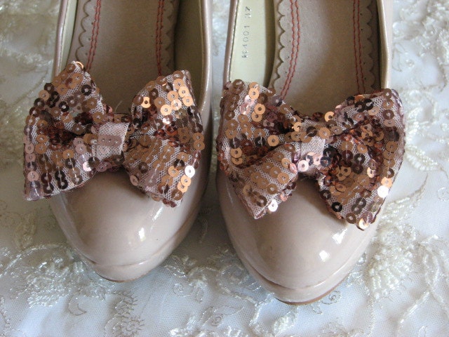 Blush shoe clips, Shoe bows clips, Bridal shoe clips, Bridal accessories, Bridal blush shoe bows - WhiteBridalBoutique