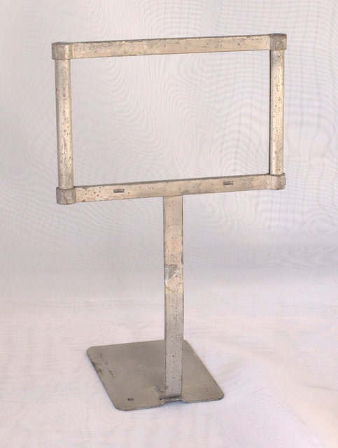 Vintage Metal Store Display Sign Stand by Pureandsimplevintage