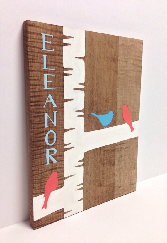 Hand Painted Personalized Name Sign on Wood by SweetBananasArt