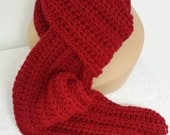 Crocheted Red Scarf - softtotouch