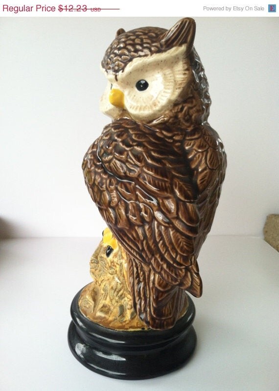 Owl statue Vintage hand painted 1980 by MamaReesHouse on Etsy
