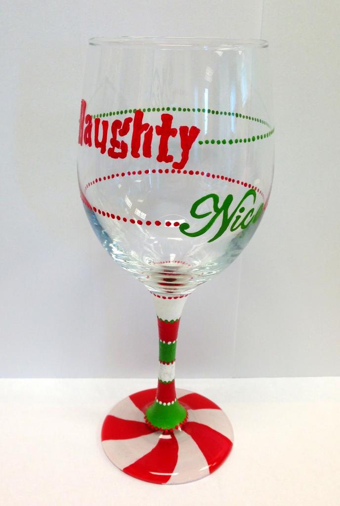 naughty nice wine glass