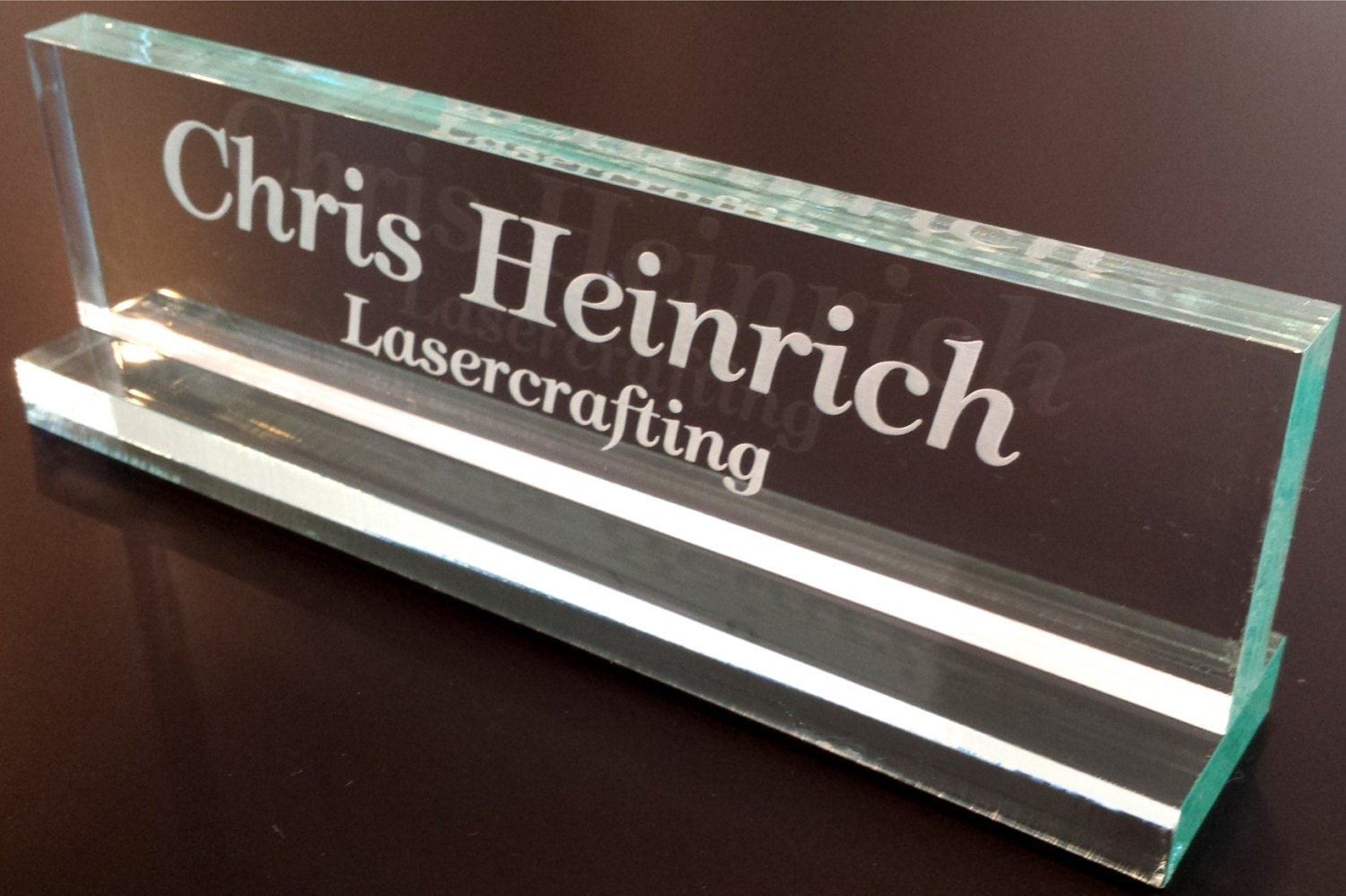 Glass Colored Acrylic Office Name Plate Personalized