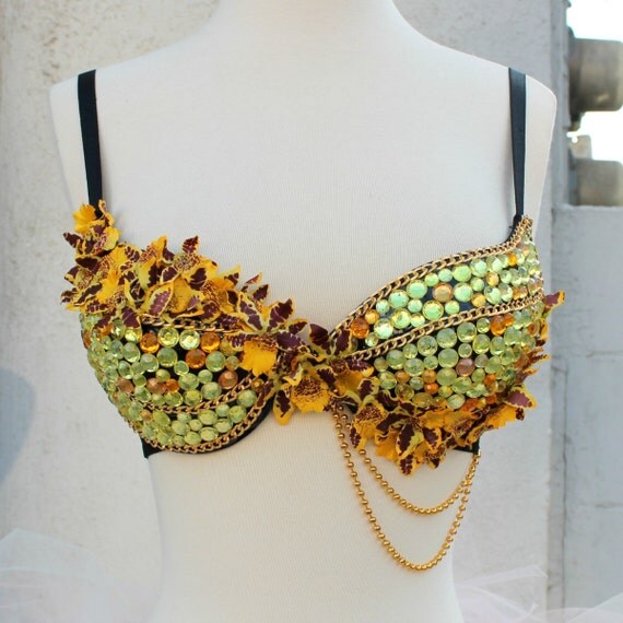 Gold Orchid Rave Bra