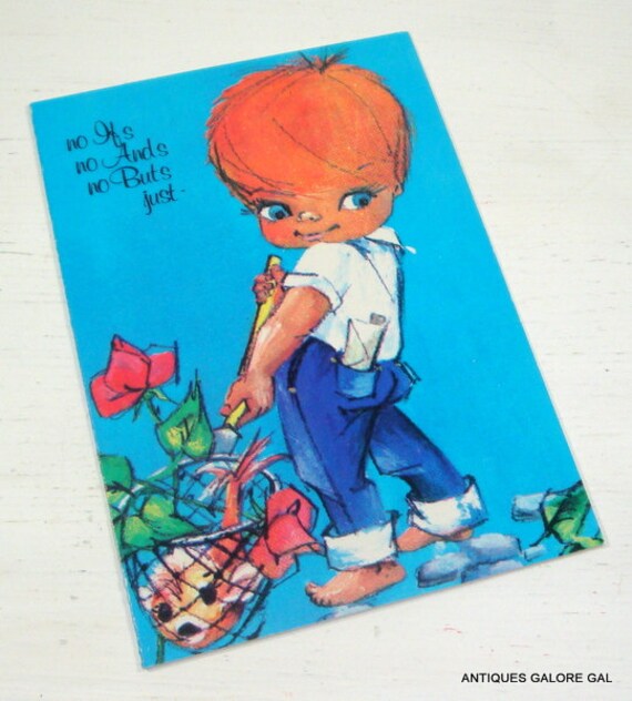 Vintage Get Well Card Retro Big Eyes Bright Colors Unused Vintage Get Well Card Retro Big Eyes Bright Colors Unused