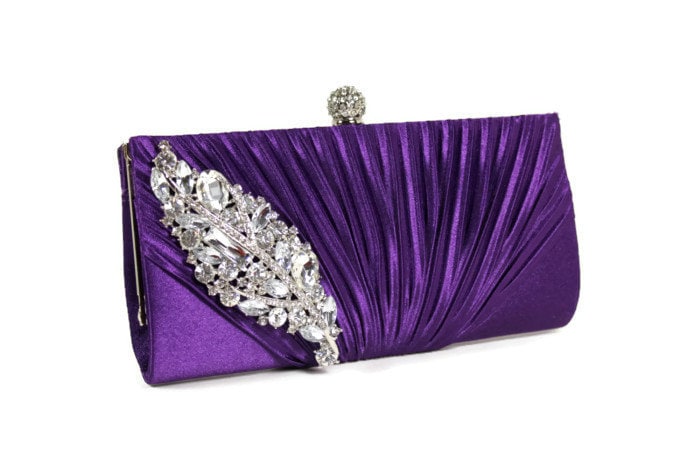 purple and silver clutch