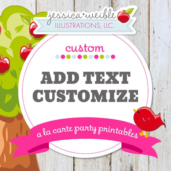 Customize Your Order - Add Text or Personalize Any Invitation or Printable File - Good for ONE File Il_570xn