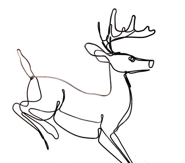 Buck Deer Running Wire Sculpture-178731554 - WiredbyBud Buck Deer Running Wire Sculpture-178731554 - WiredbyBud