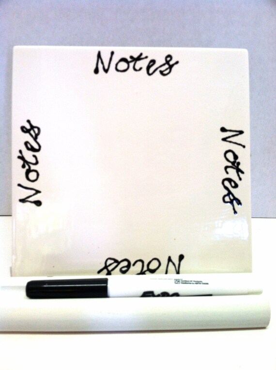 Ceramic Tile Dry Erase Message Board Notes With Stand and Dry Erase