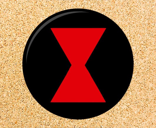 Marvel Black Widow Logo 125 Pin Back Button Badge