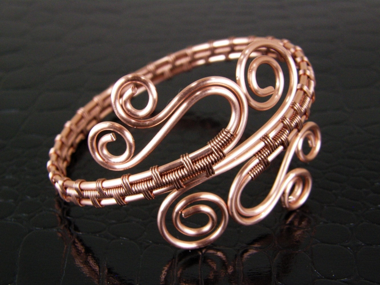 Flowing Copper Wire Weaved Wrapped Bracelet Limited Design