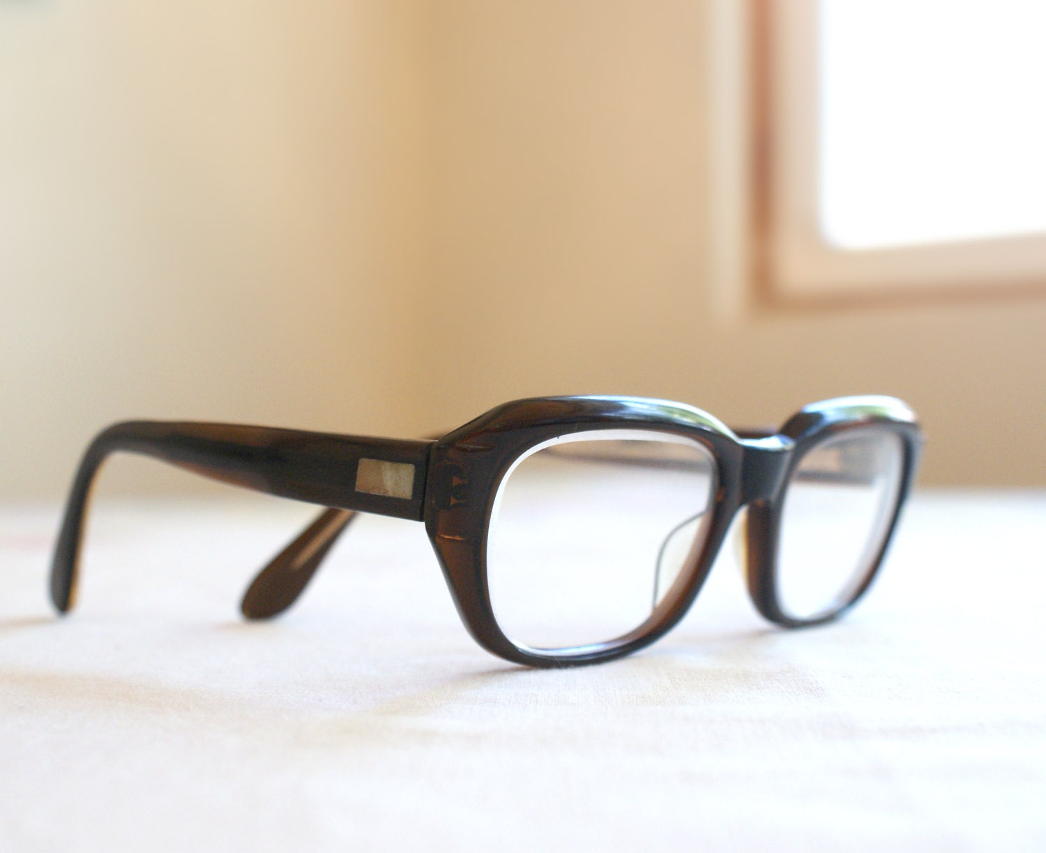 Vintage 70s Horn Rimmed Glasses French Eyeglasses by NikNakNook