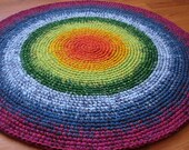 Happy Rainbow Rug, hand made in the Baltic States, colorful and beautiful, MADE TO ORDER - balticfrog