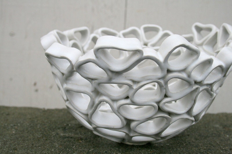 Custom Order. Silky White Medium Porcelain Fruit By GolemDesigns