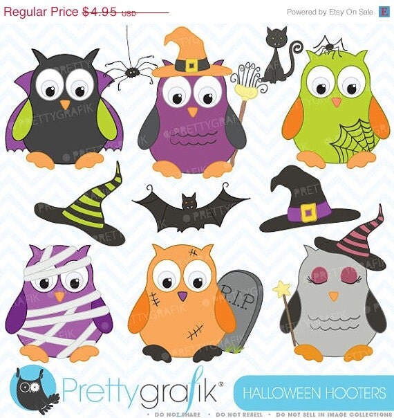40% OFF SALE Halloween owls clipart commercial use, vector graphics, digital clip art, digital images - CL369 Il_570xn
