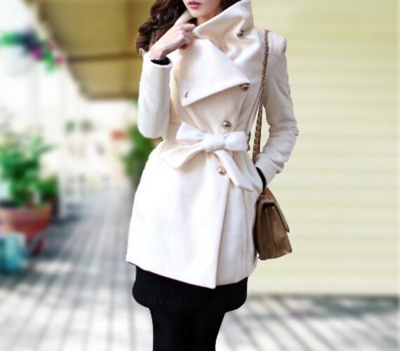 Beige Cape Trench Coats Wool Cape Coat by dresstore2000 on Etsy