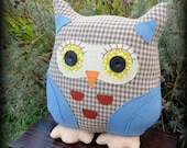 Prudence,  a large woollen owl pillow.  Owl cushion.  Owl decor. - TheSherbetPatch