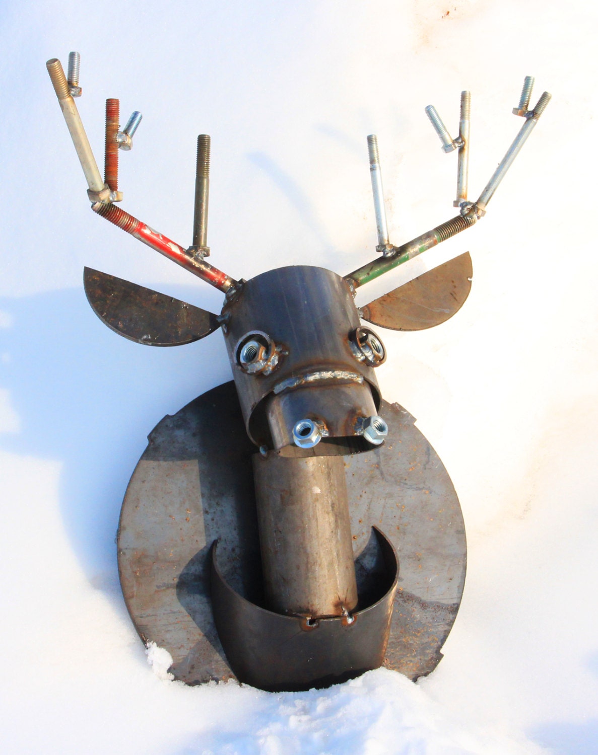 Scrap Metal Mounted Deer Head