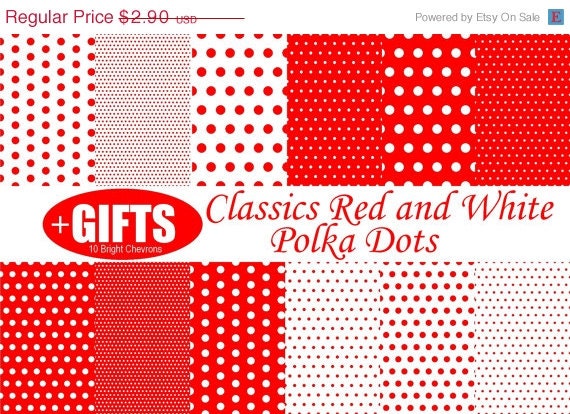 35 % OFF PLUS GIFTS Classics Red and White Polka Dots digital paper red polka dot scrapbooking paper goods valentine polkas printable polka - SheeneCocole
