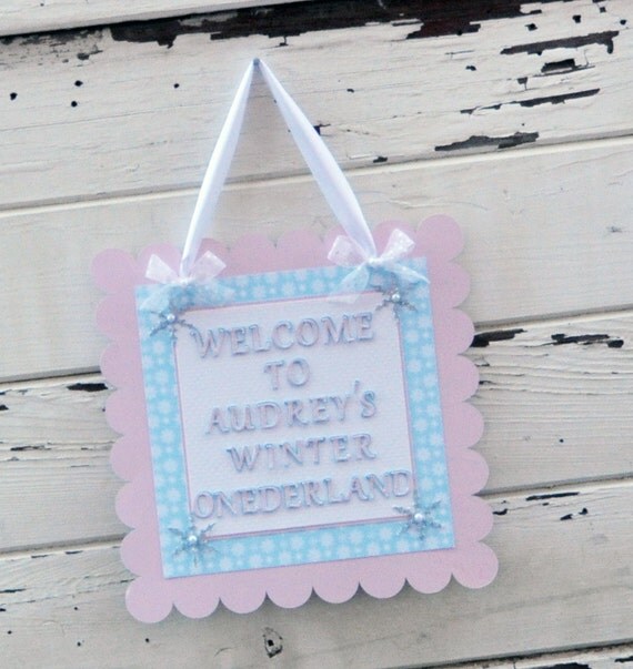 Winter Onederland Birthday Door Sign With Snowflakes Il_570xn