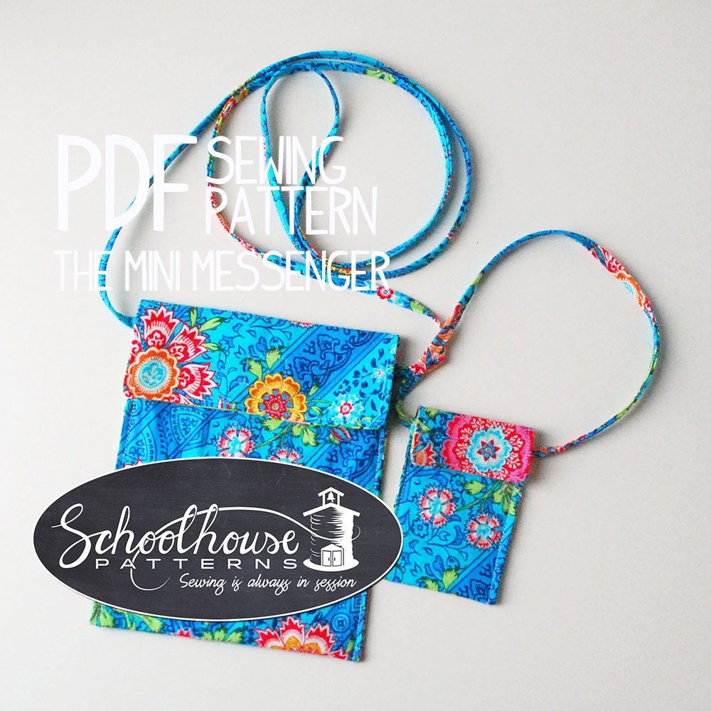 Mini messenger bag sewing pattern - purse for girls and their doll ...