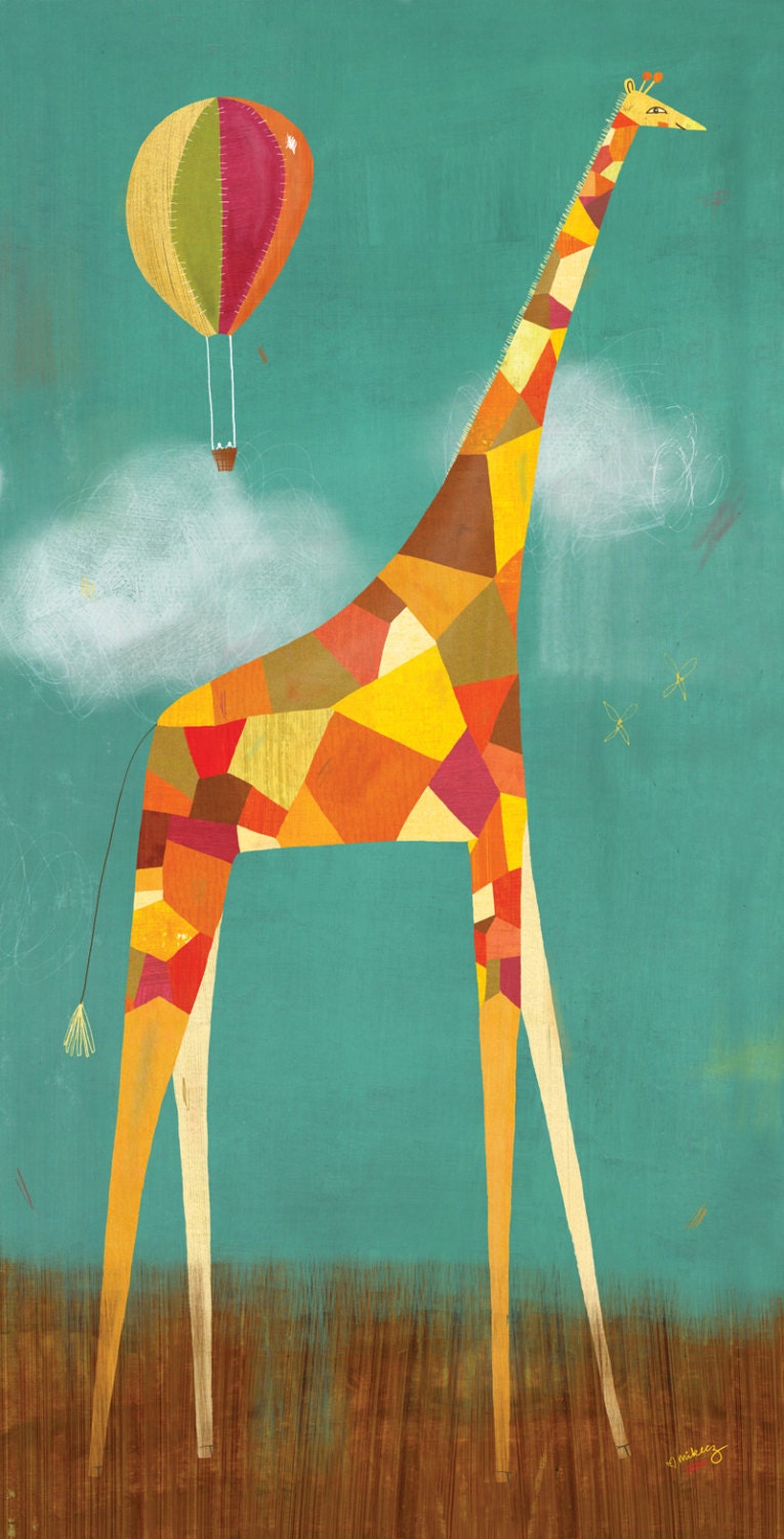 Too Tall Giraffe 8" x 16" Print
