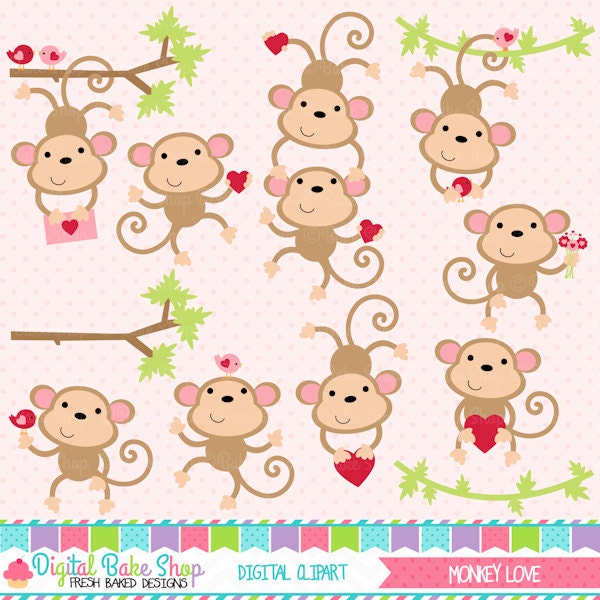 valentine monkey clipart - photo #8