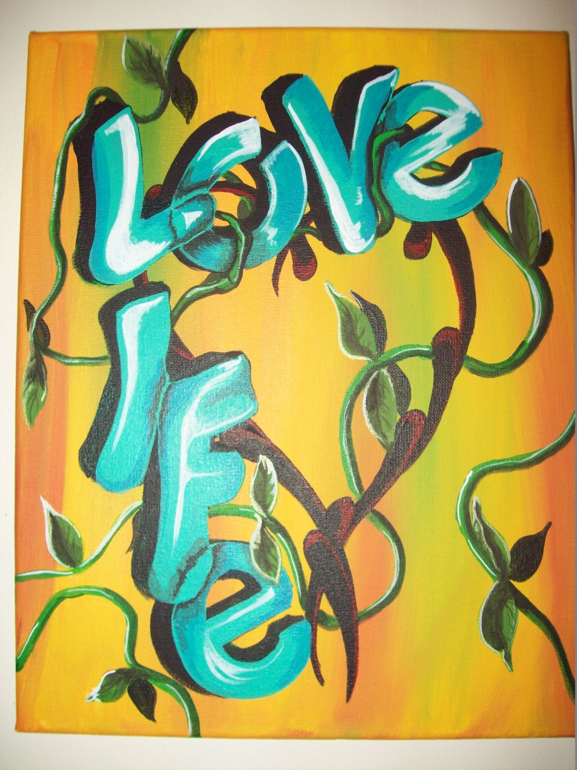 Original acrylic painting graffiti love life by Artbygerardprovost