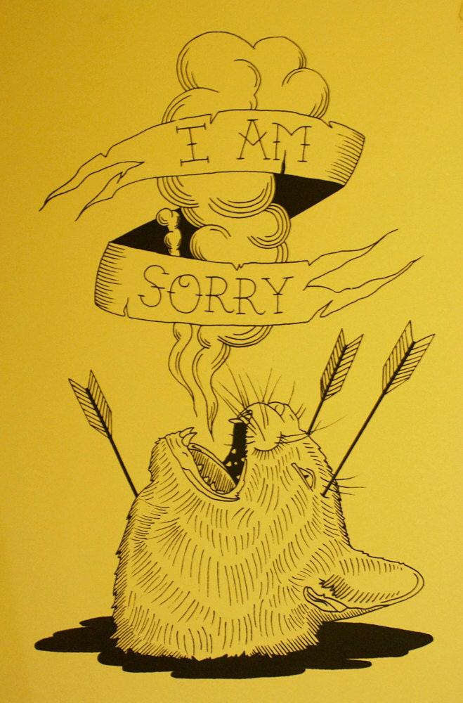 I Am Sorry Cat Print by Anachain on Etsy