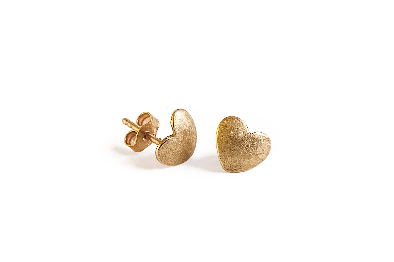 Gold Earrings, Heart Shape Earrings, The Heart Of Love-Perfect For Valentines Day - InbarAlezraki